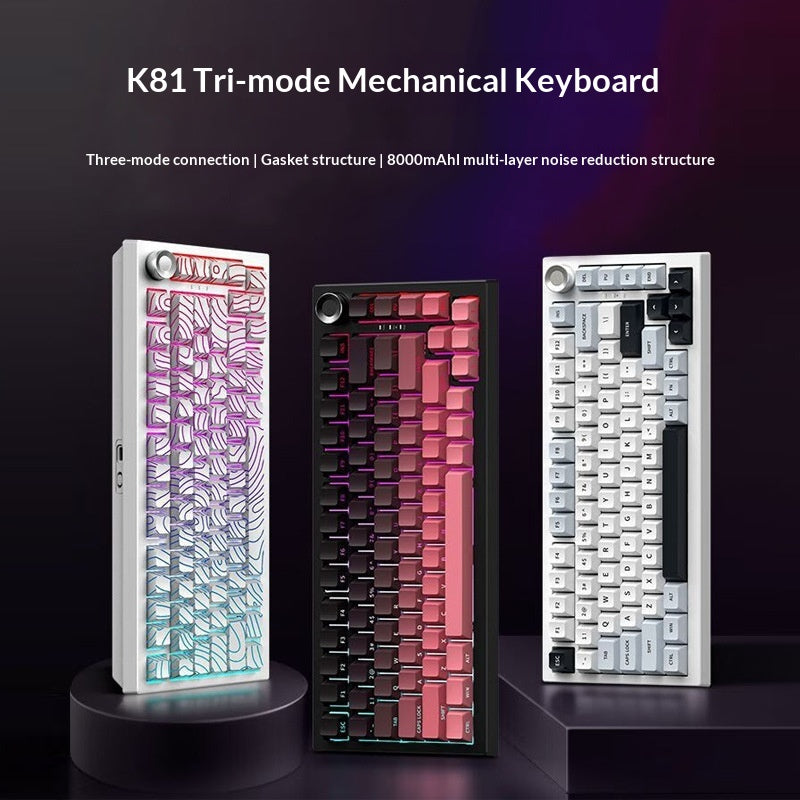 PBT Double-s Clapets gradués Tri-mode Clavier mécanique gravé latéralement