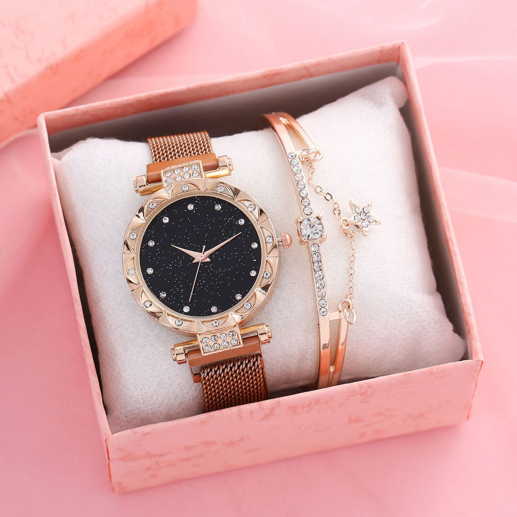 Ensemble de bracelets magnétiques pour femmes Montre à quartz