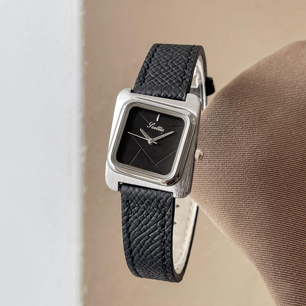 Montre Quartz étanche en acier carré