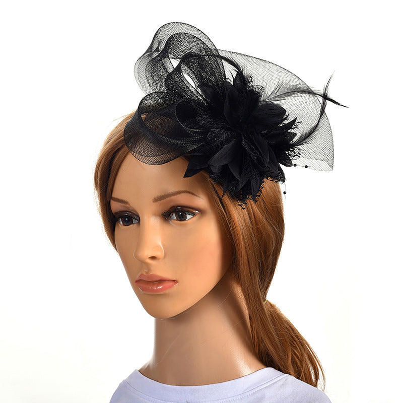 Fleur de tête de maille de plume de mariée