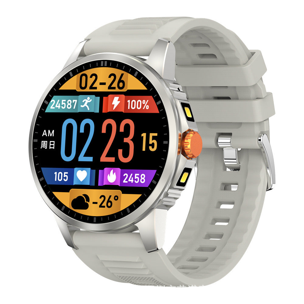 V5 Smartwatch écran rond avec double lampe de poche et Bluetooth