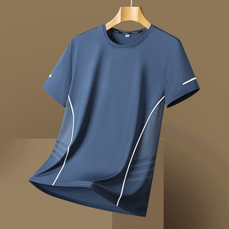Maille à séchage rapide Maille respirante Imprimé Col d'équipage Tee-shirt en tissu