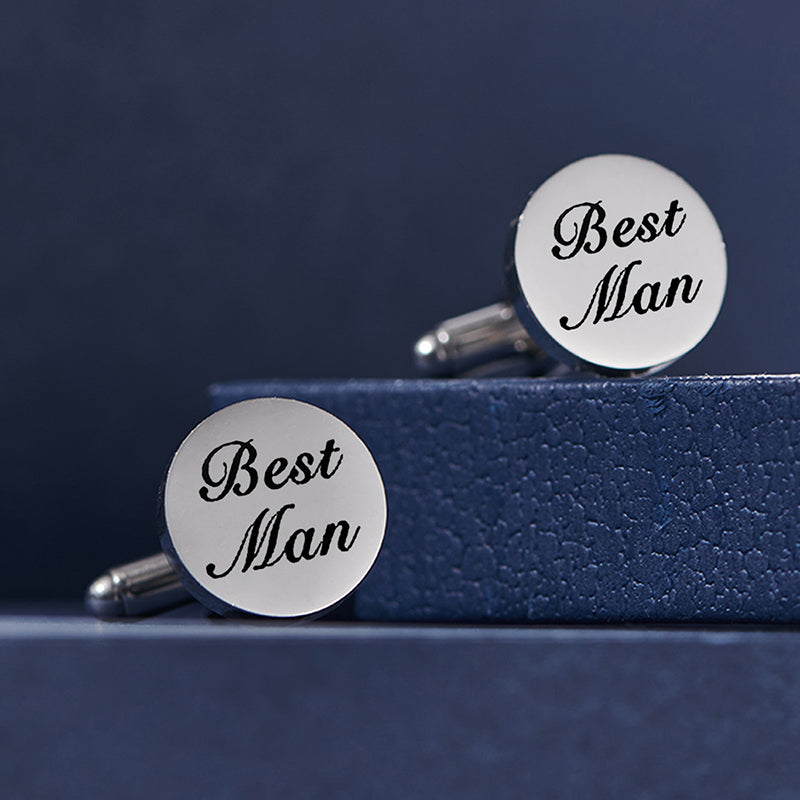 Nom personnalisé Date Acier inoxydable Boutons de manchette Personnalisé Liens de manchette pour hommes Mariage J