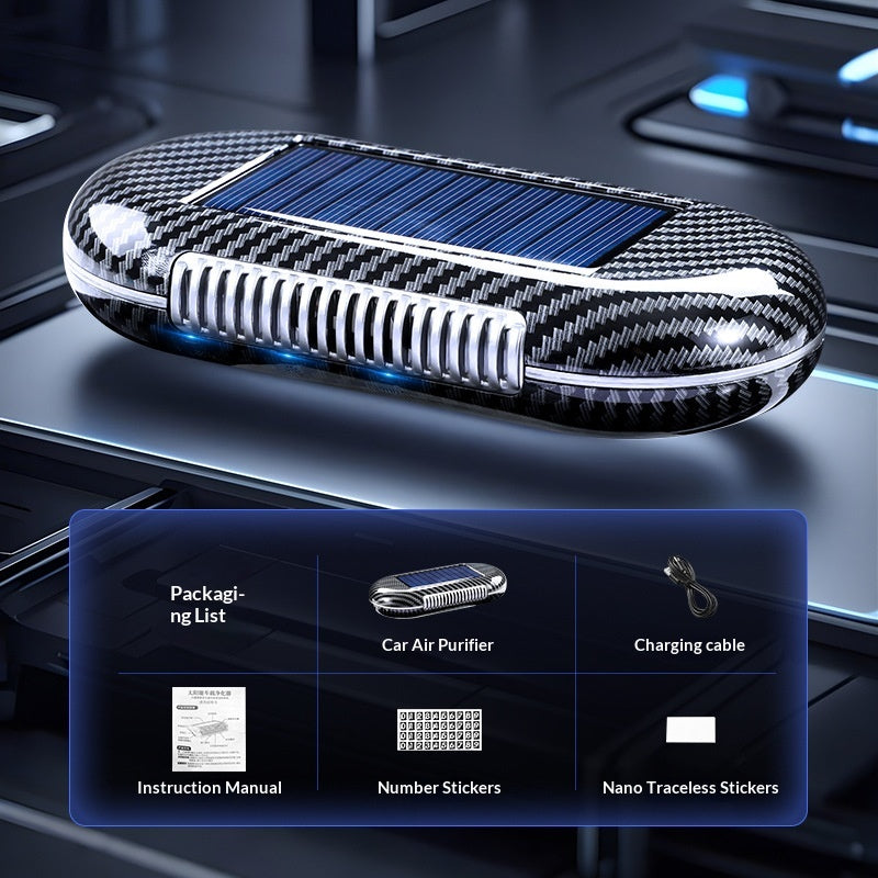 Solar Powered voiture purificateur d'air générateur d'ozone Odor Remover Désinfection intérieure automatique Dev