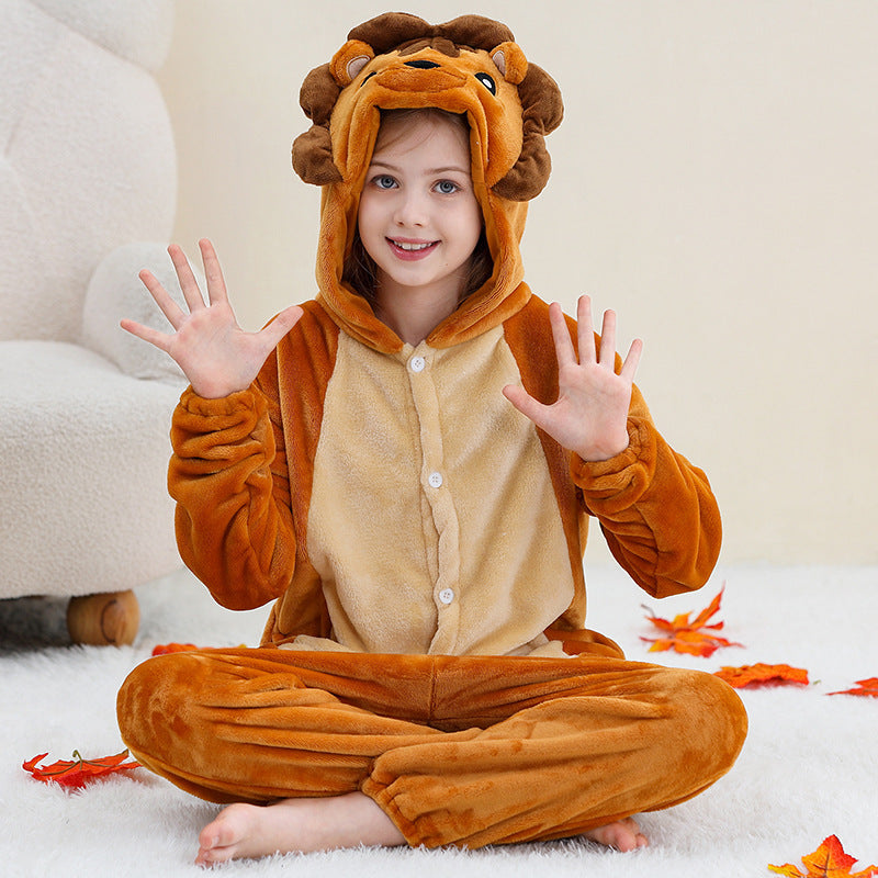 Cartoon animal onesies pour les enfants plus âgés costumes de performance Halloween