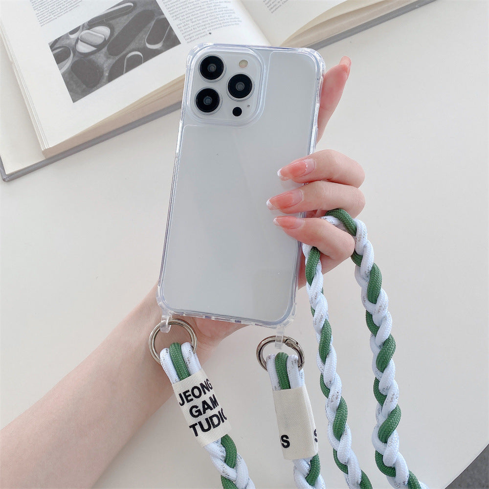 Back Woven Cross-body Lanyard Backer-card Accessoires Coque téléphone