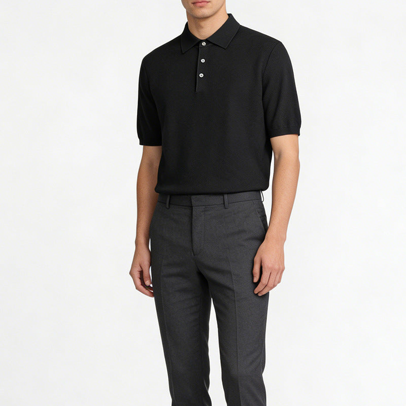 Hommes Soie Lyocell Tencel Blend T-shirt manches courtesBlouse