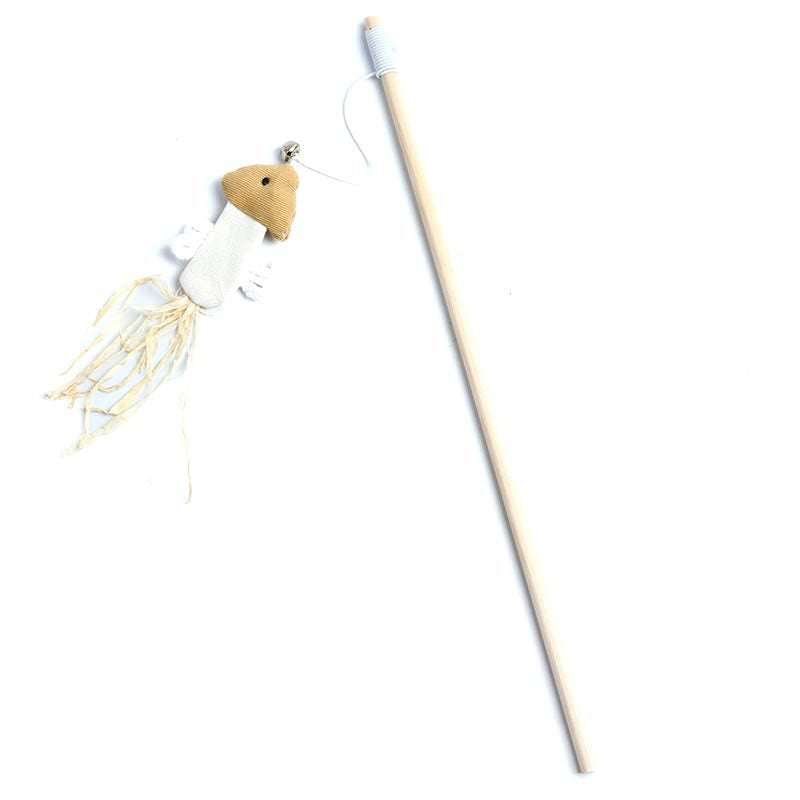 Animaux de compagnie Cat Teaser Feather Bell en bois Pole Pet Produits