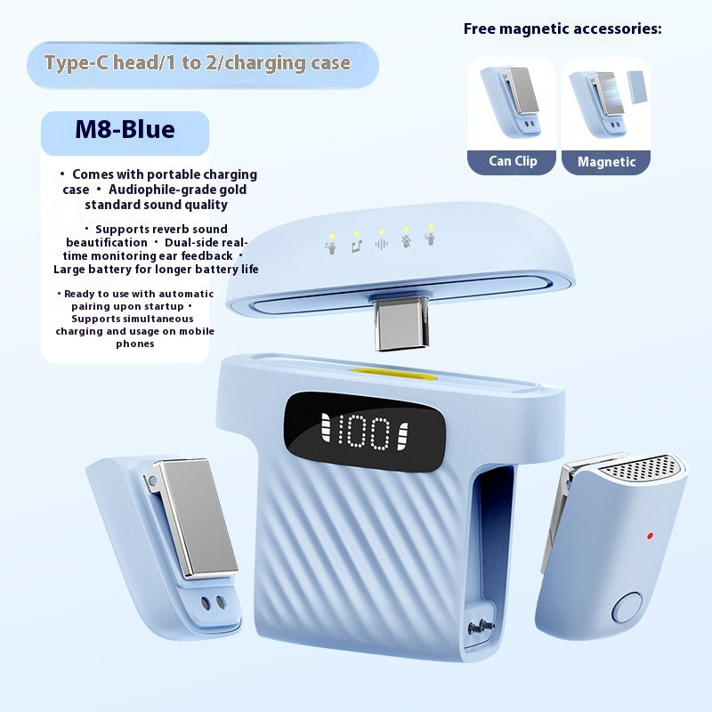 Microphone à clip sans fil Mini M8 Un pour deux