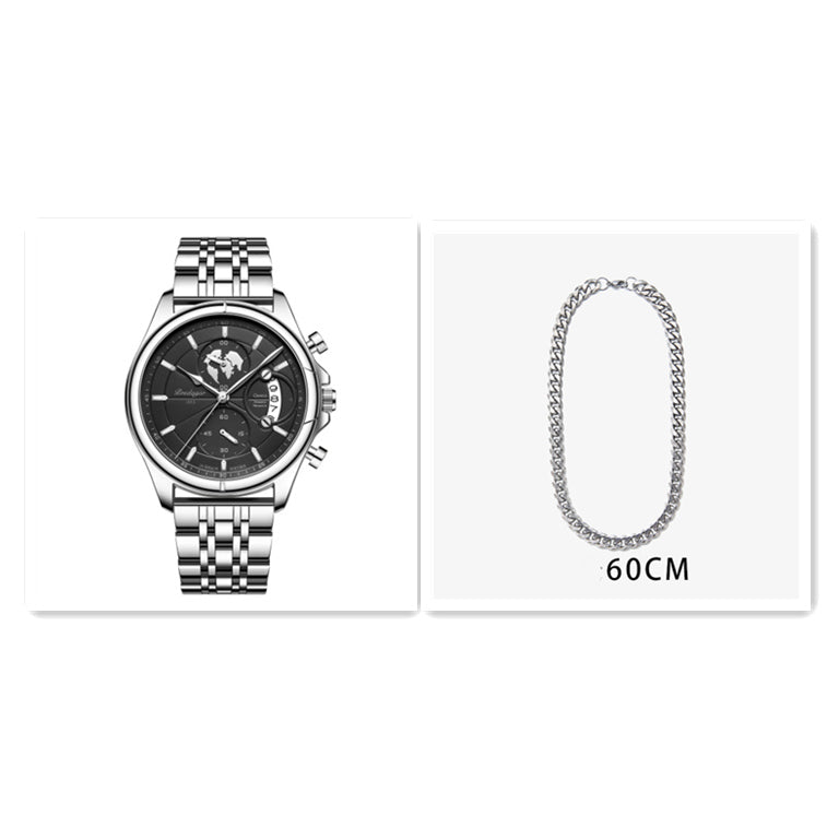 Montre à quartz multifonctionnelle à l'épreuve de l'eau pour hommes