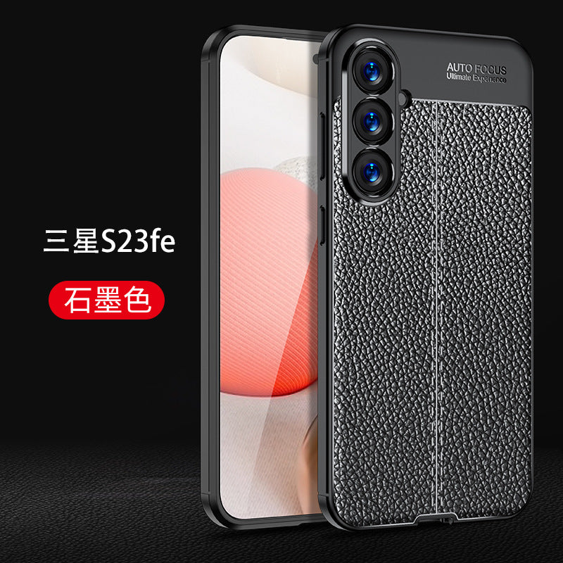 S24Ultra Telephone Case M34 Litchi Pattern A35 Anti-fall Shell Business S23FE Cas de protection