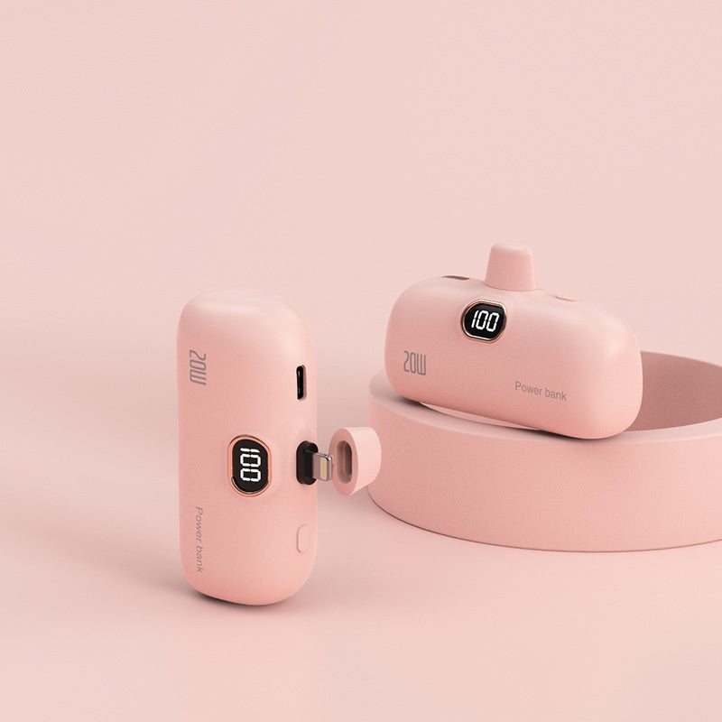 Pocket sans fil Capsule Power Bank Petit Portable Power Source Power Bank Mini Fast Charge