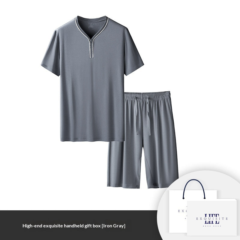 Hommes à la maison porter mince manches courtes Short Pajama Set