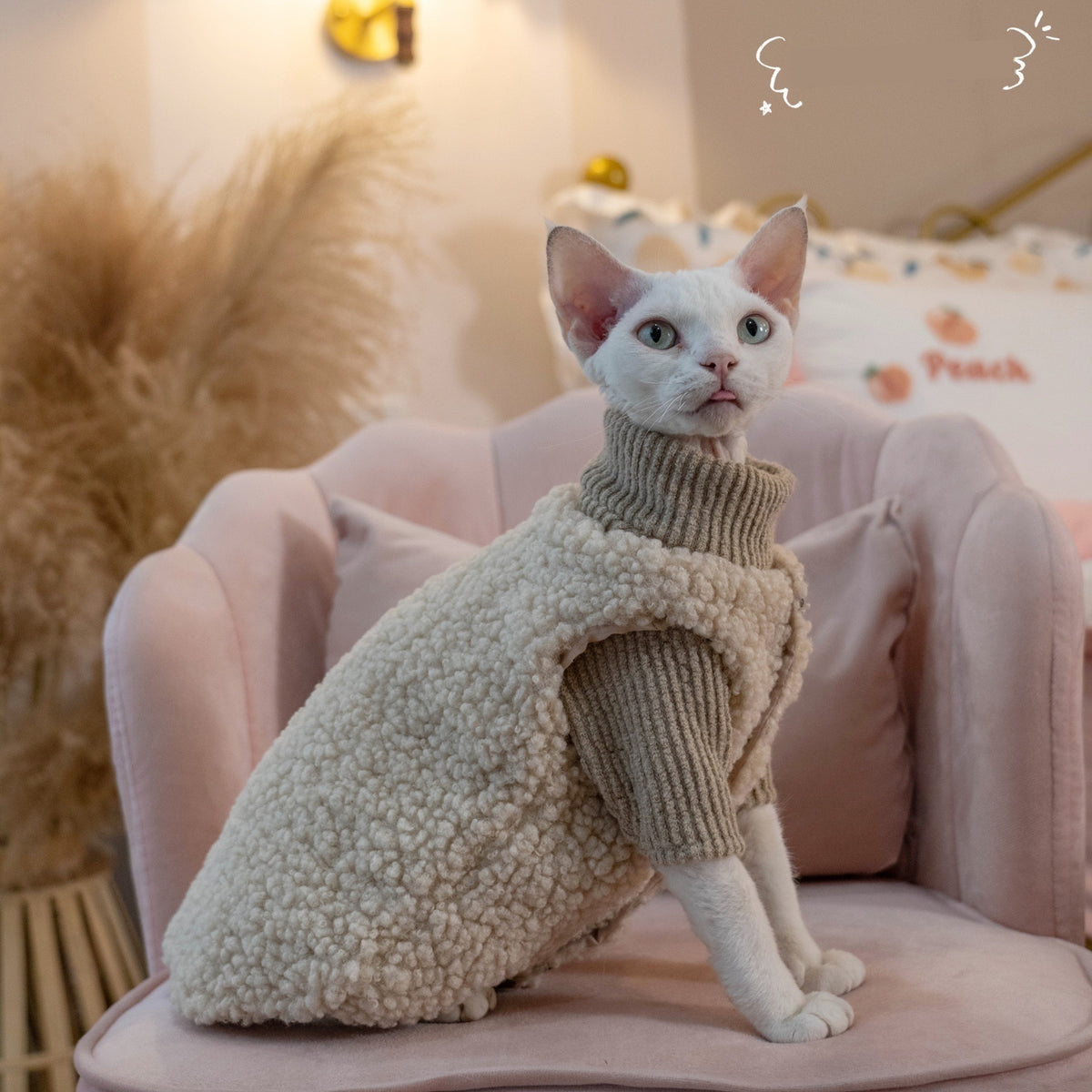 Chandails chauds Sphynx Cat Lambswool Chandails sans manches