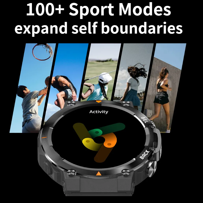 MAX18 Hommes Smartwatch AMOLED1.43inch Grand écran BT Appels Contrôle de Gesture AI Voix Sports Sm