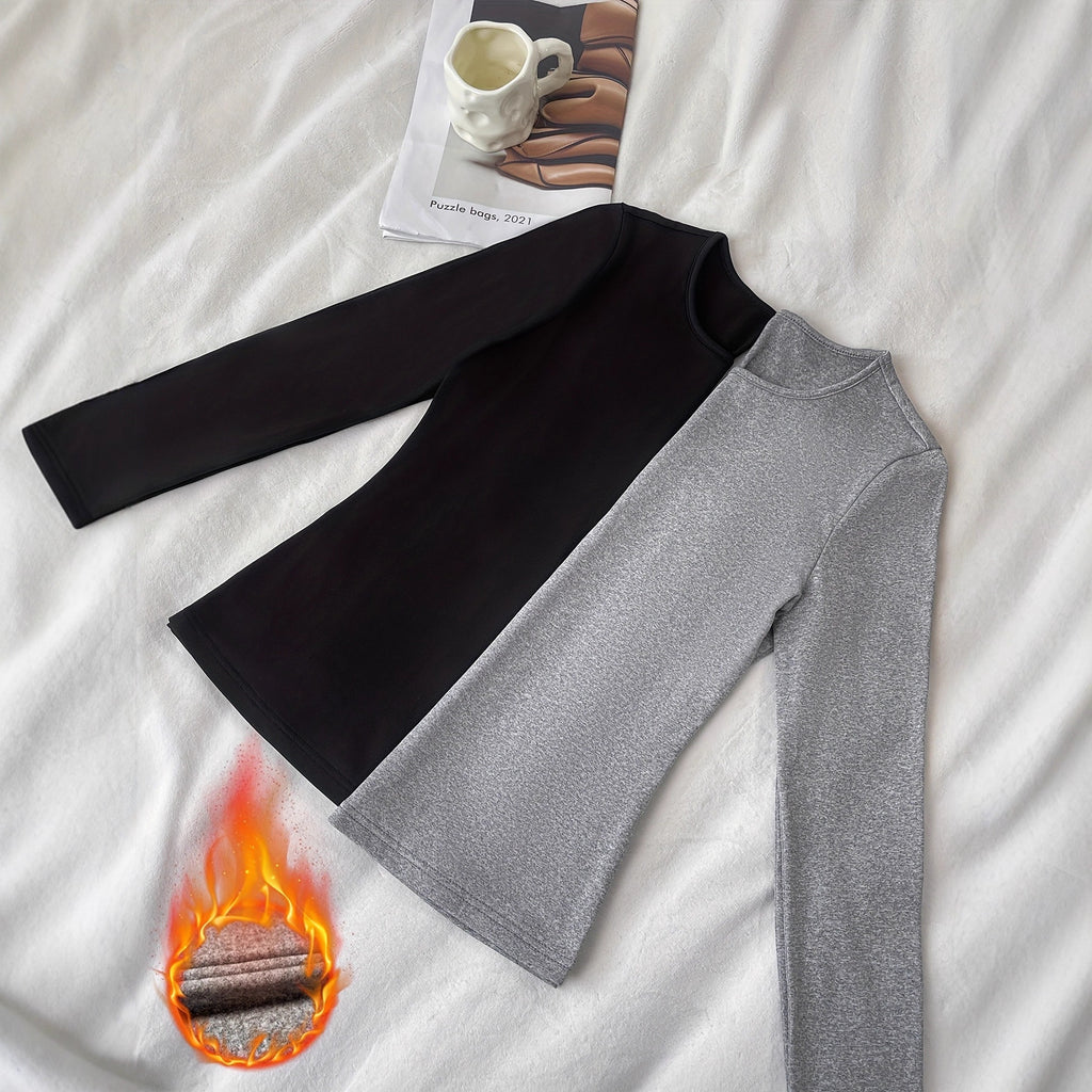 Solide couleur mode Casual Slim Fit chaud Top