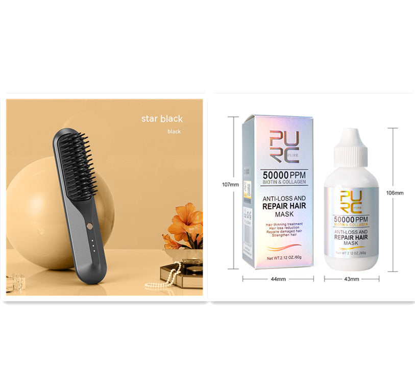 Comb droit sans fil Portable Quick-heating Charger directement les cheveux Comb droit