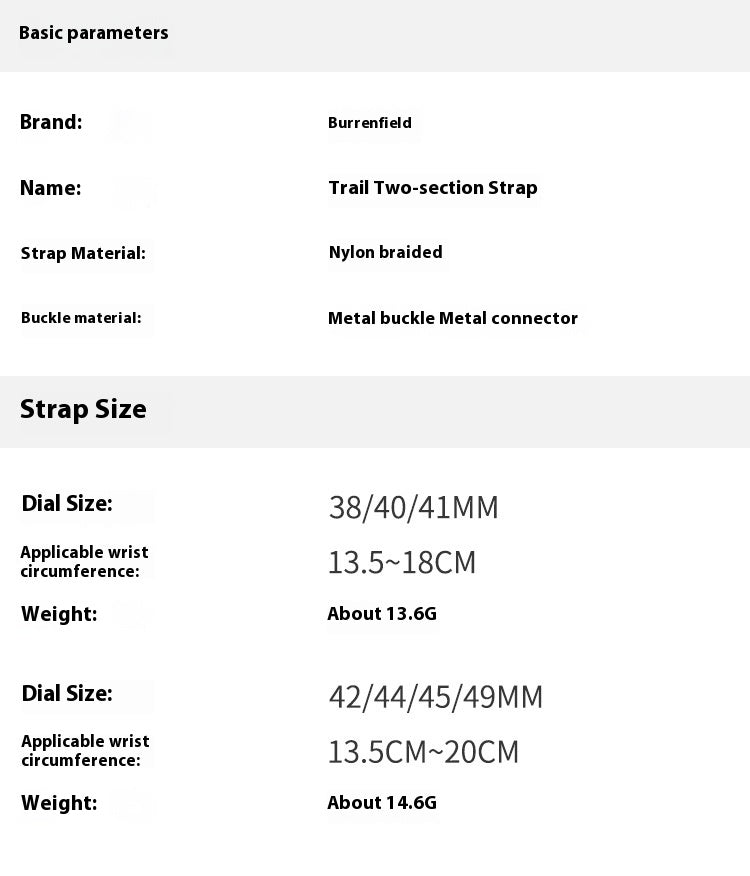 Convient pour la bande de montres Wild Trail Loop Nylon Deux sections modifiées