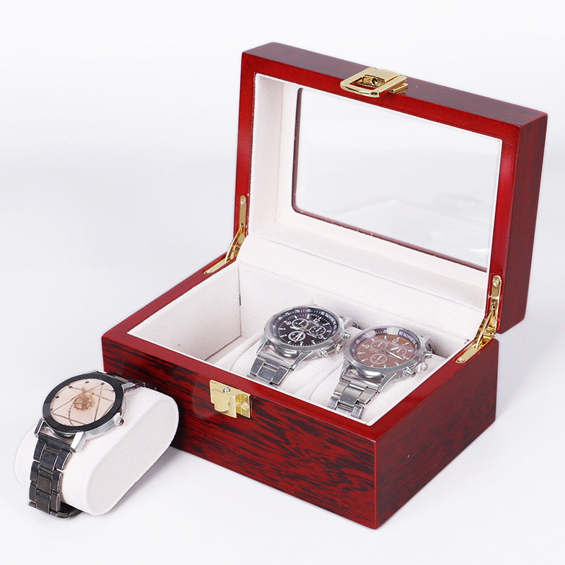 Montres de peinture au four Vernis Montres Display Boîte en bois
