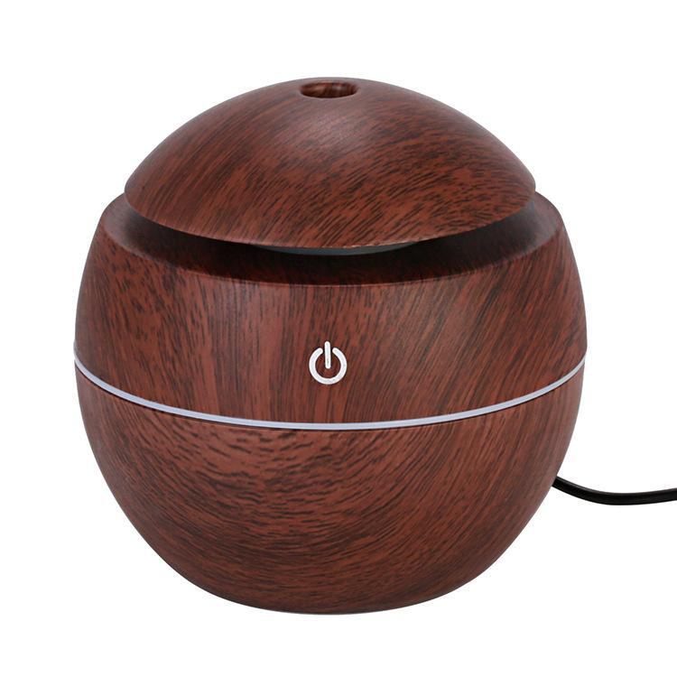Mini humidificateur d'air rond de grain de bois portable
