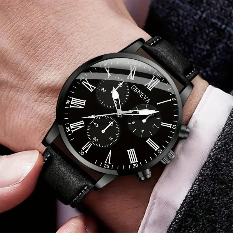 Montre en cuir tendance pour hommes