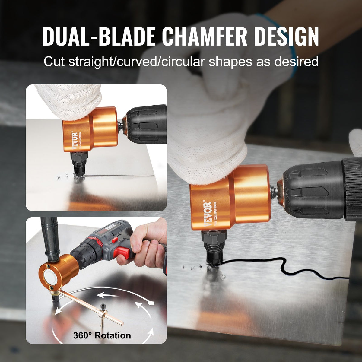 Cutter à bille métallique à double tête