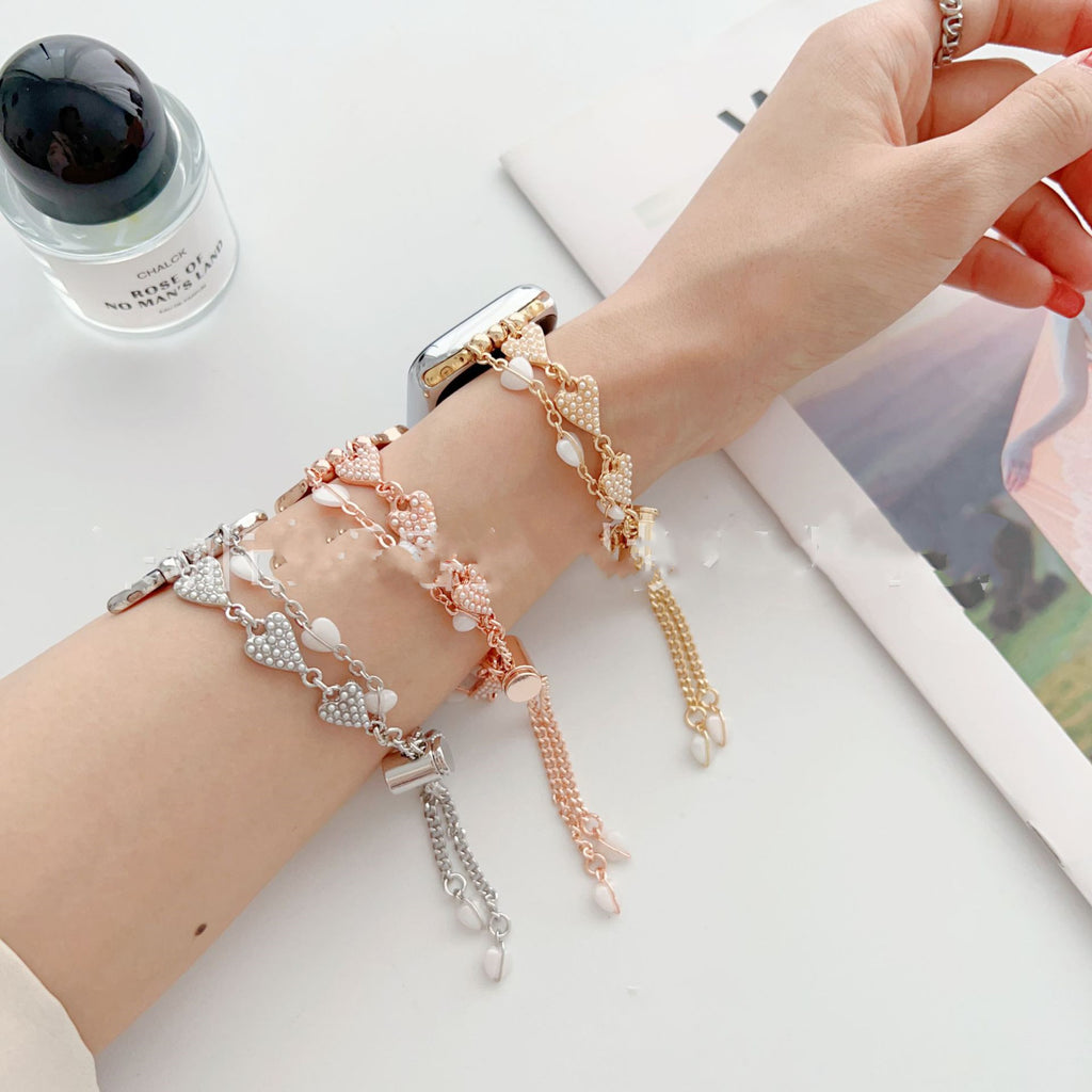 Bracelet d'amour avec collier en métal perle