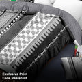 3-Piece gris blanc et noir abstrait bande lit couvre pour roi de Californie