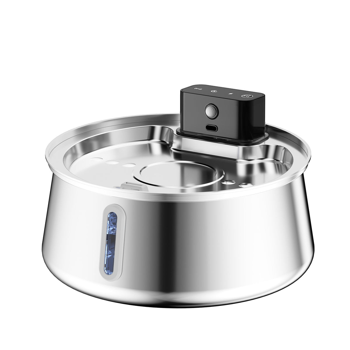Kit de fontaine d'eau pour animaux sans fil en acier inoxydable