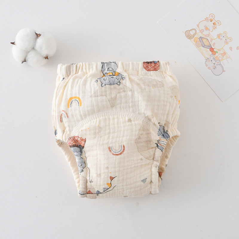 Pantalon d'entrainement en Urine pour bébé en coton Gauze Pantoufles pures à couches