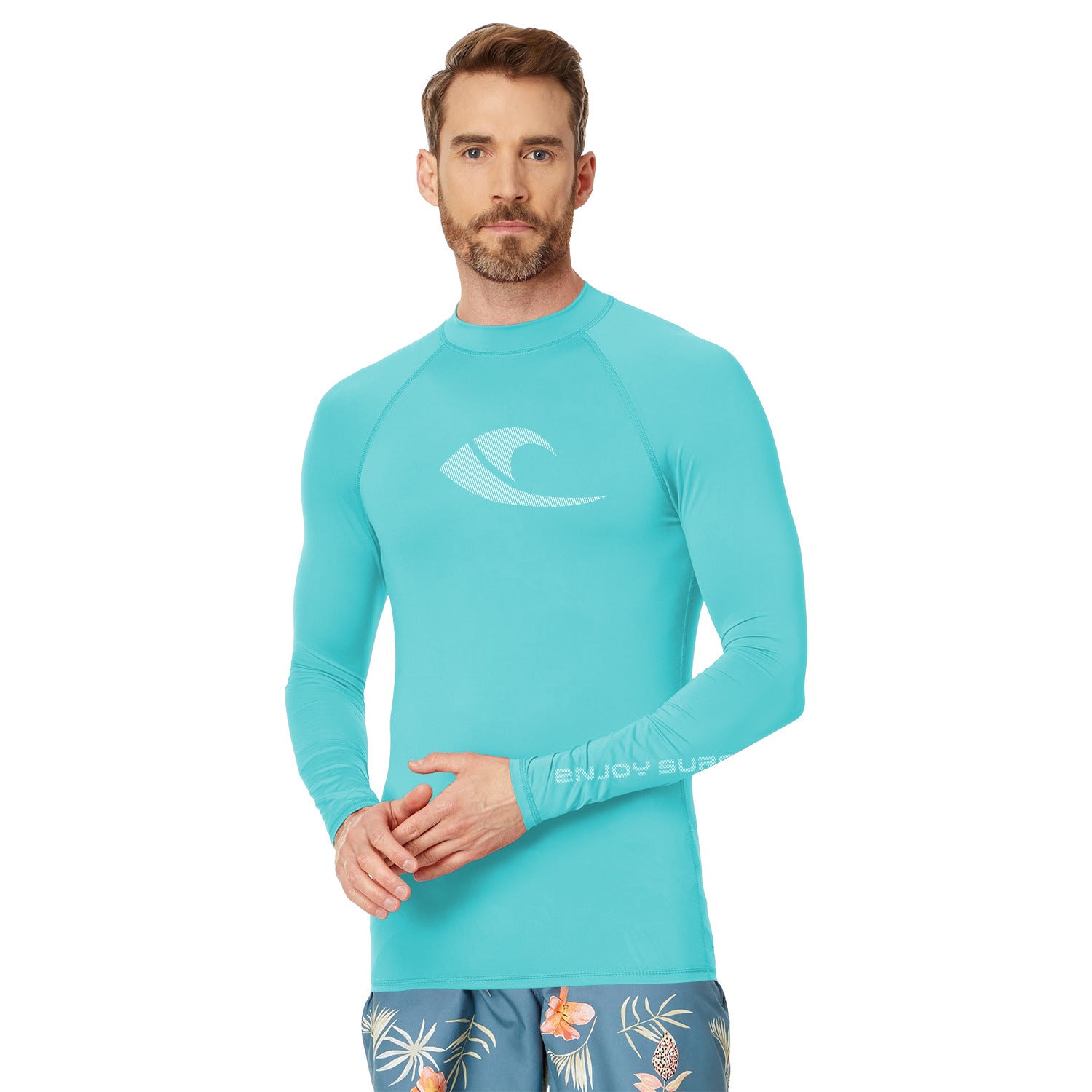 Maillot de bain d'été T-shirt manches longues pour homme