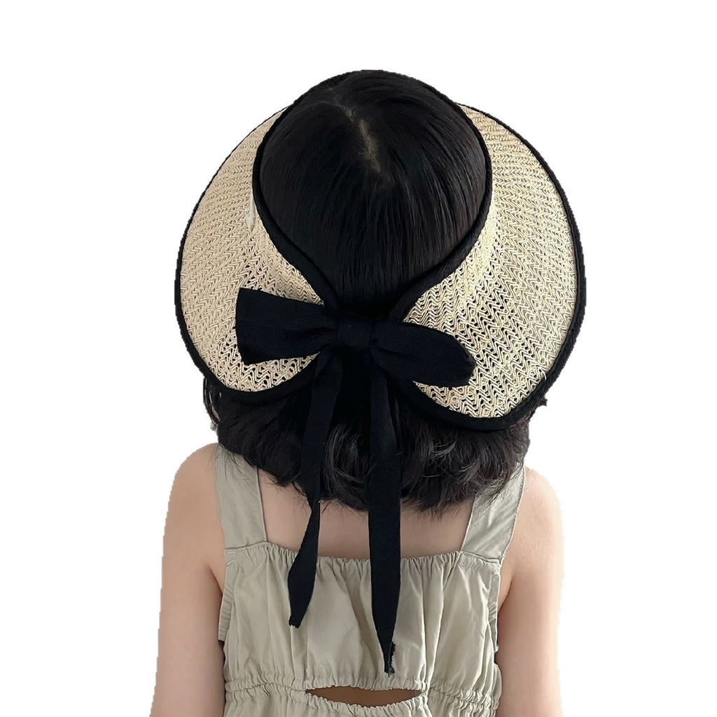 Kids Brimless Straw Hat Femmes Summer Korean Style Wide Brim Fashionable