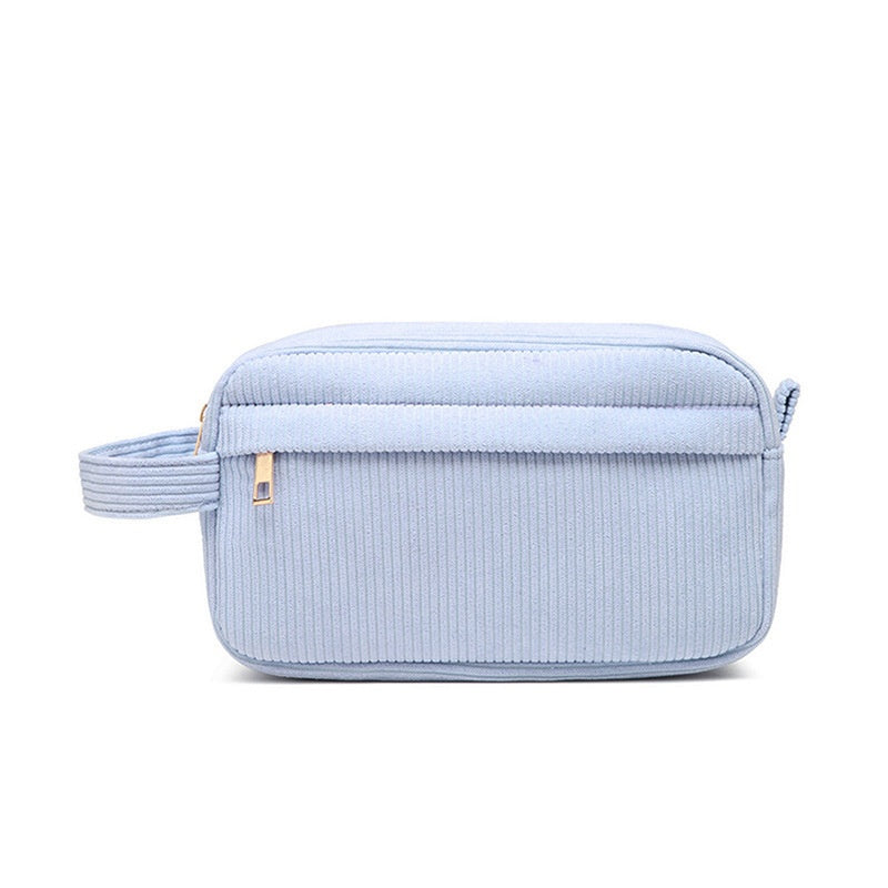Sac de maquillage à grande capacité Corduroy