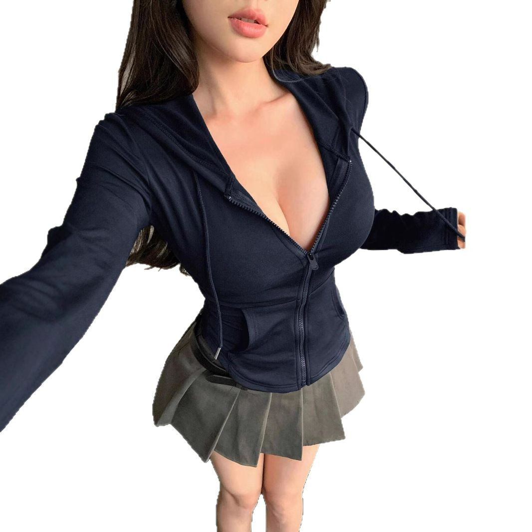 Chemise à capuche zippée à capuche