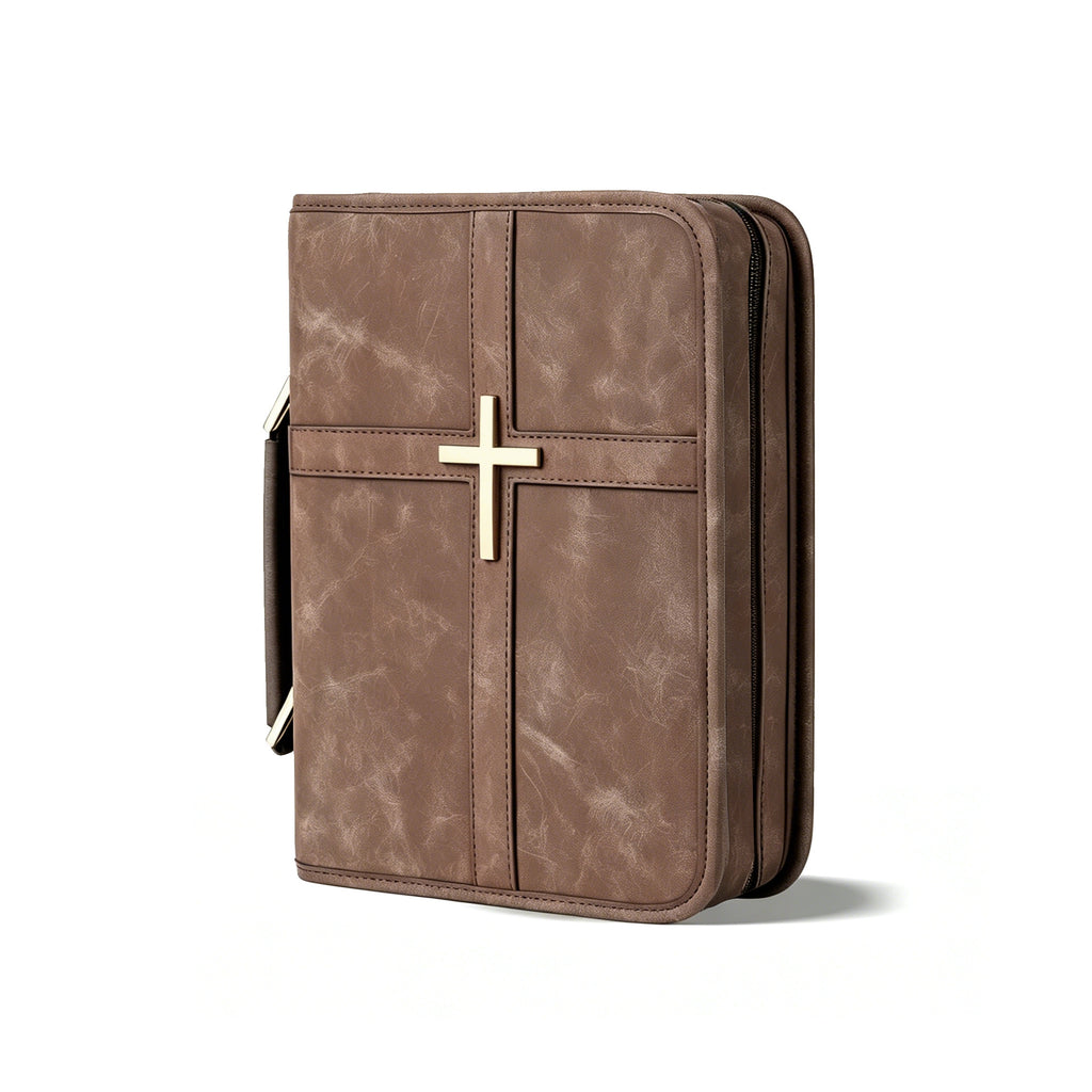 Grand-Capacité Multi-Compartment Livre de prière Couverture PU Ecriture Sac de rangement