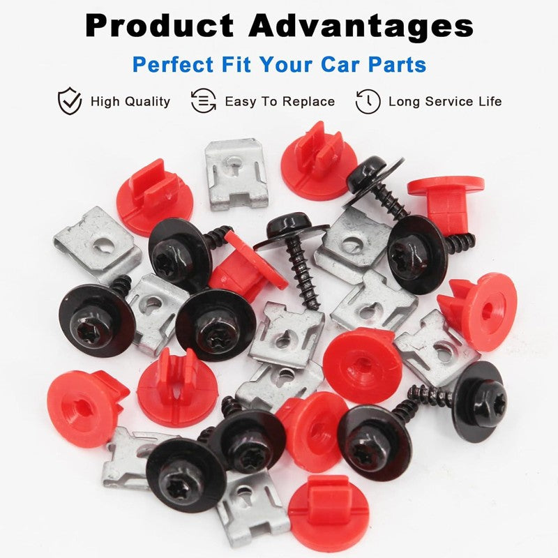 Clips 130Pcs Fit Ford Fiesta Roue Arch Splash Guard Bouclier Bumper Wing Doublure