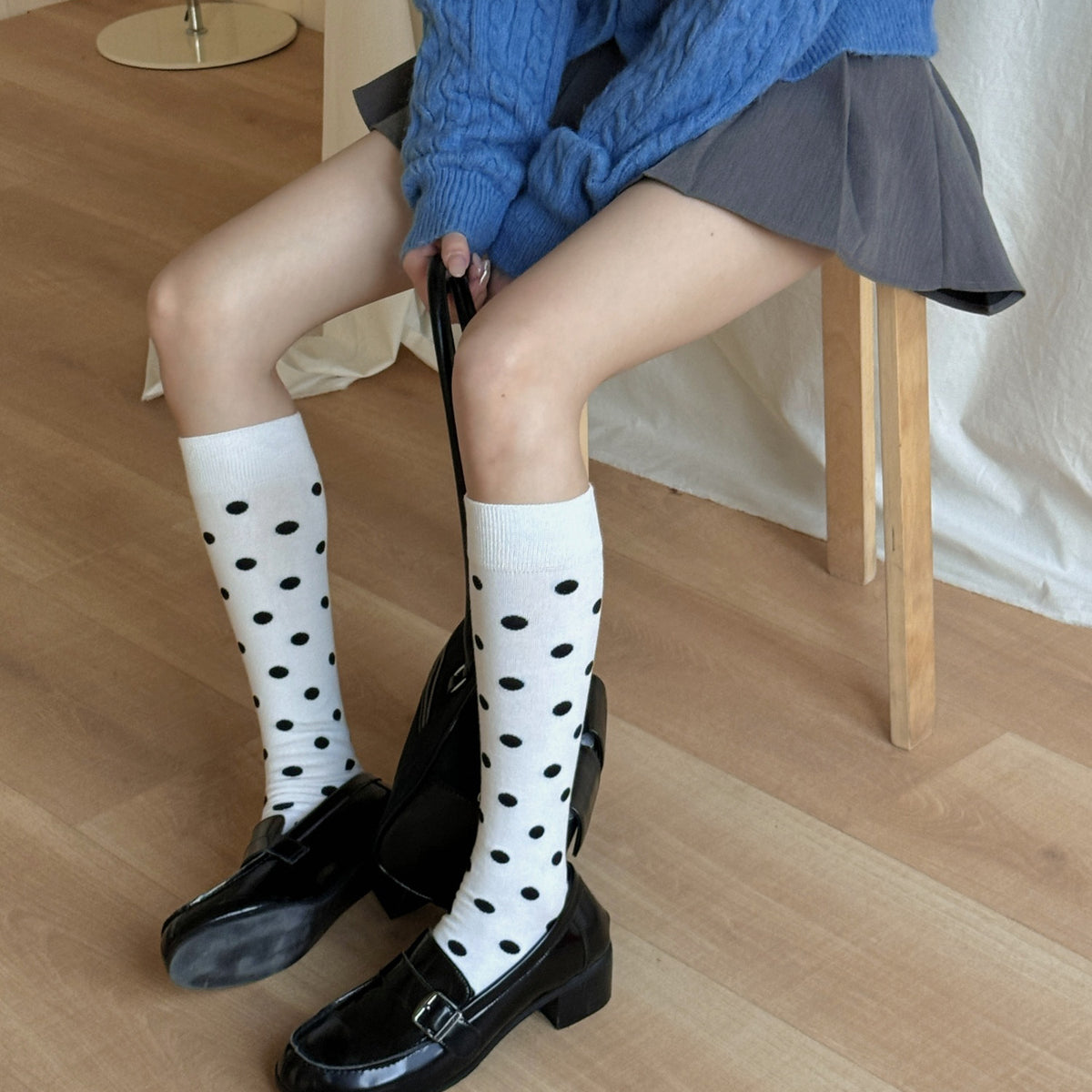 Basique Polyvalent Slimming Respirant Coton Knee-high Femmes Chaussettes