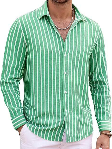 Chemise à manches longues à manches longues classique rayéeQuatre-Way Stretch Top Homme