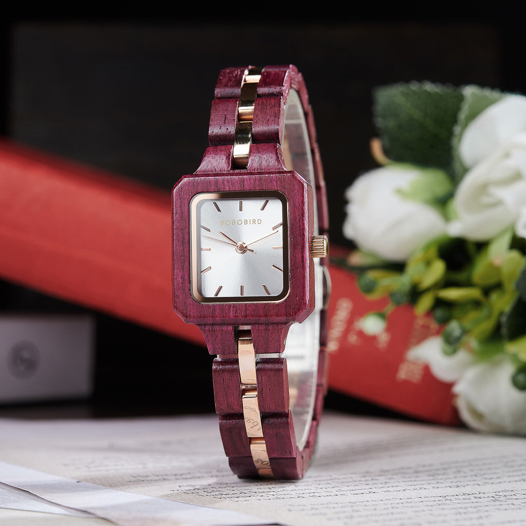 Montres en bois pour femmes à trois couleurs