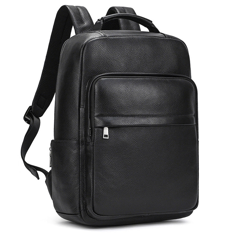 Homme S véritable sac à dos en cuir Style de navette de cowhide