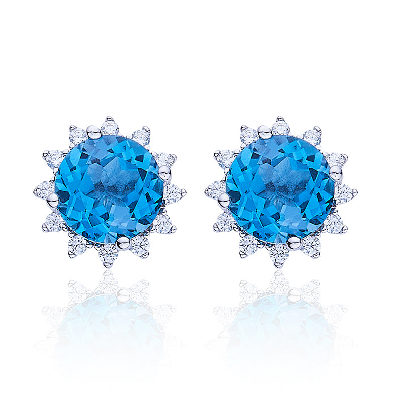 S925 Boucles d'oreilles Sterling Silver Starburst Sterling