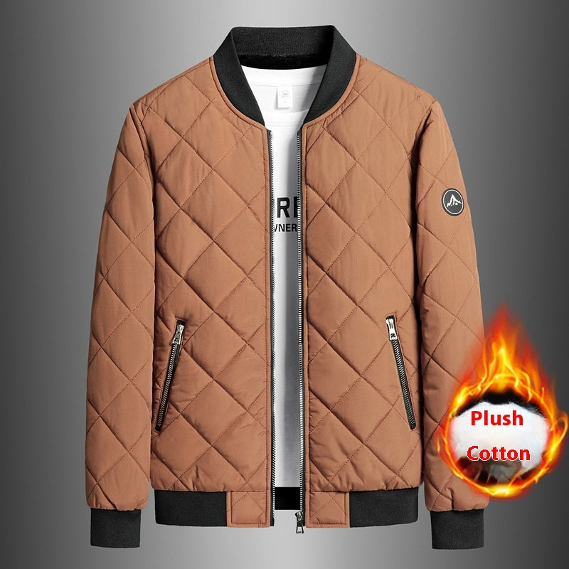 Plus Taille Hiver Down Veste de Coton Casual Homme polaire Épaisseur Stand Collier