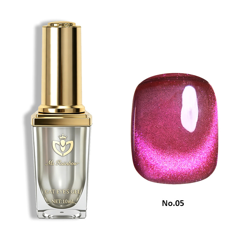 Ms Rainbow Starry Series 05 Cerise Rouge Chat Eye Gel Polonais