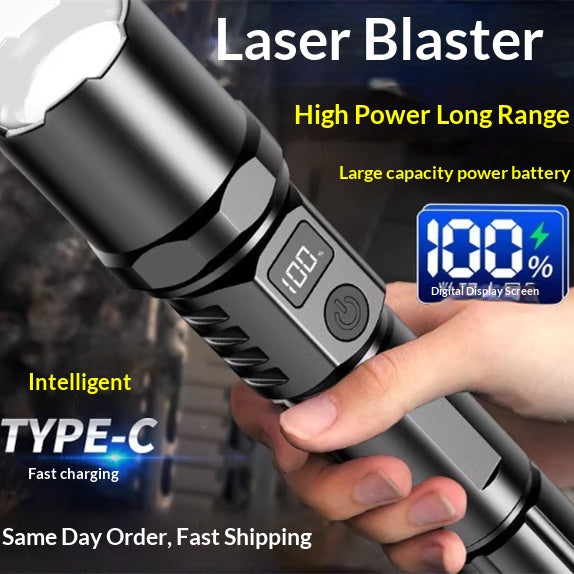 Rechargeable flashlight laser white light portable strong light flashlight