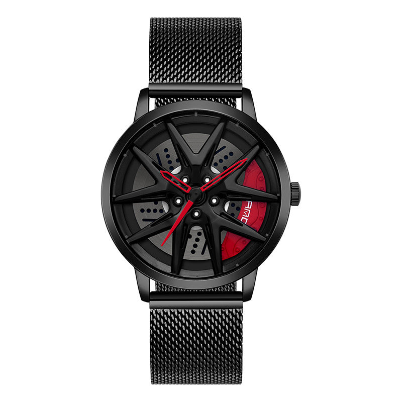 Cool Wheel Personnalité Montre Quartz Hollow Out