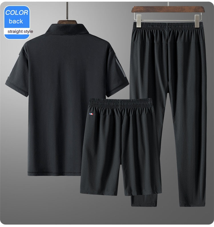 Coupe décontractée de sport de soie de glace sans couture pour homme