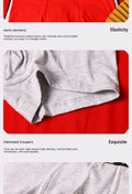 Sous-vêtements en coton purifiés pour hommes Festive Bright Red Mid-rise Boxers