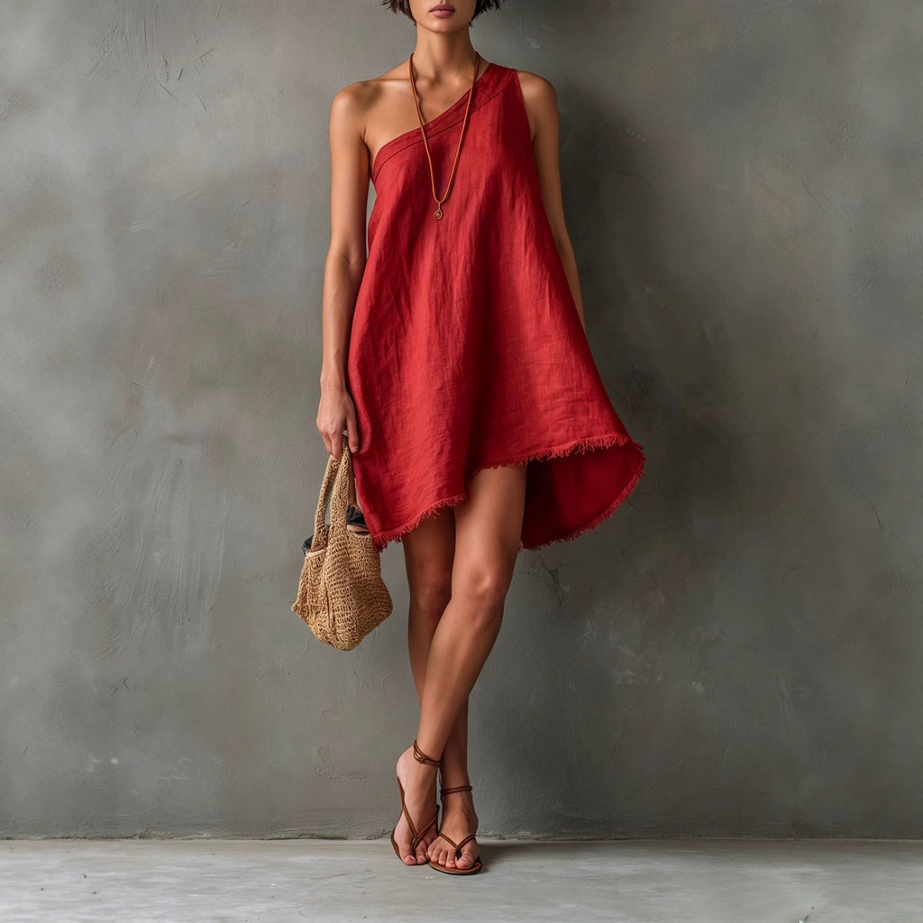 Robe asymétrique décontractée pour femmes