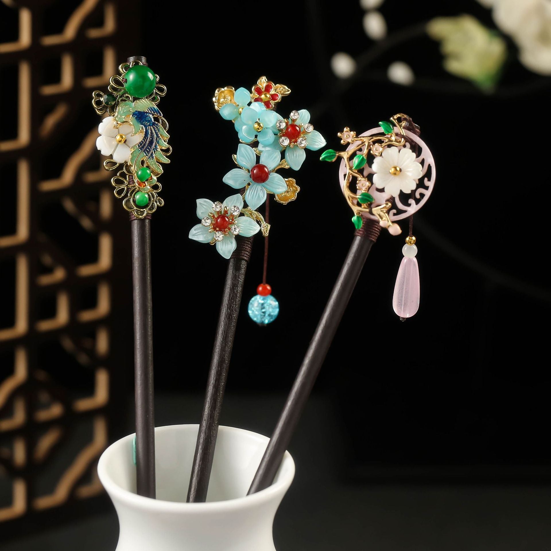 Épin à cheveux en bois de style chinois pour Updos