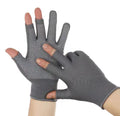 Gants de protection du travail - manquant trois doigts-nylon distribuer-gris-12 paires